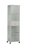 Loftowa Komoda Metalowa biała , na kółkach, 183,5x51x40,5 cm (JL93609)