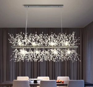 Srebrny żyrandol Glamour do jadalni lampa nad wyspę srebrna 11490 (1).png
