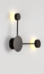 Kropki Kreski czarna lampa ścienna Kinkiet 2.JPG