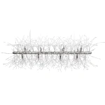 Długi żyrandol Srebrny do jadalni Silver Deluxe 12 długość 90cm 11490 