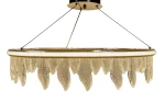 Lampa Organic kryształowe liście złota lampa  80 cm led 22793 